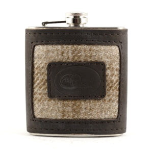 ralfy.com Leather & Tweed Bound Hip Flask