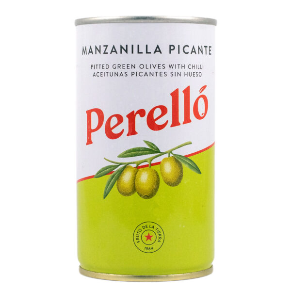 Perello Pitted Manzanilla Picante Olives 150g tin