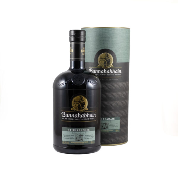 Bottle of Bunnahabhain Stiuireadair unpeated single malt Scotch whisky