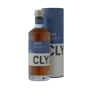 A bottle of Sherry cask matured Lowland single malt Scotch whisky, distilled and bottled by the Clydeside distillery.